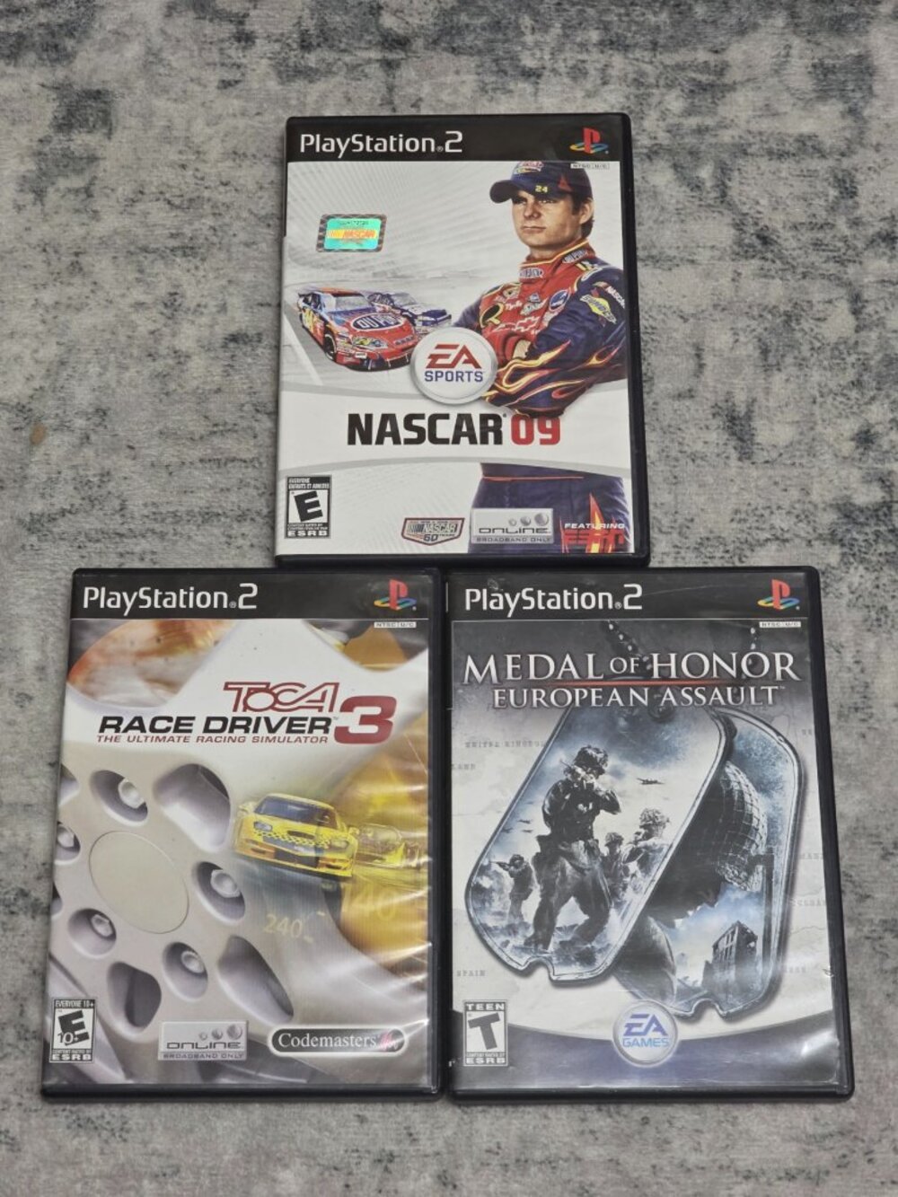 Lot 3 playstation 2 games - Toca 3 -  medal of honor - nascar 09